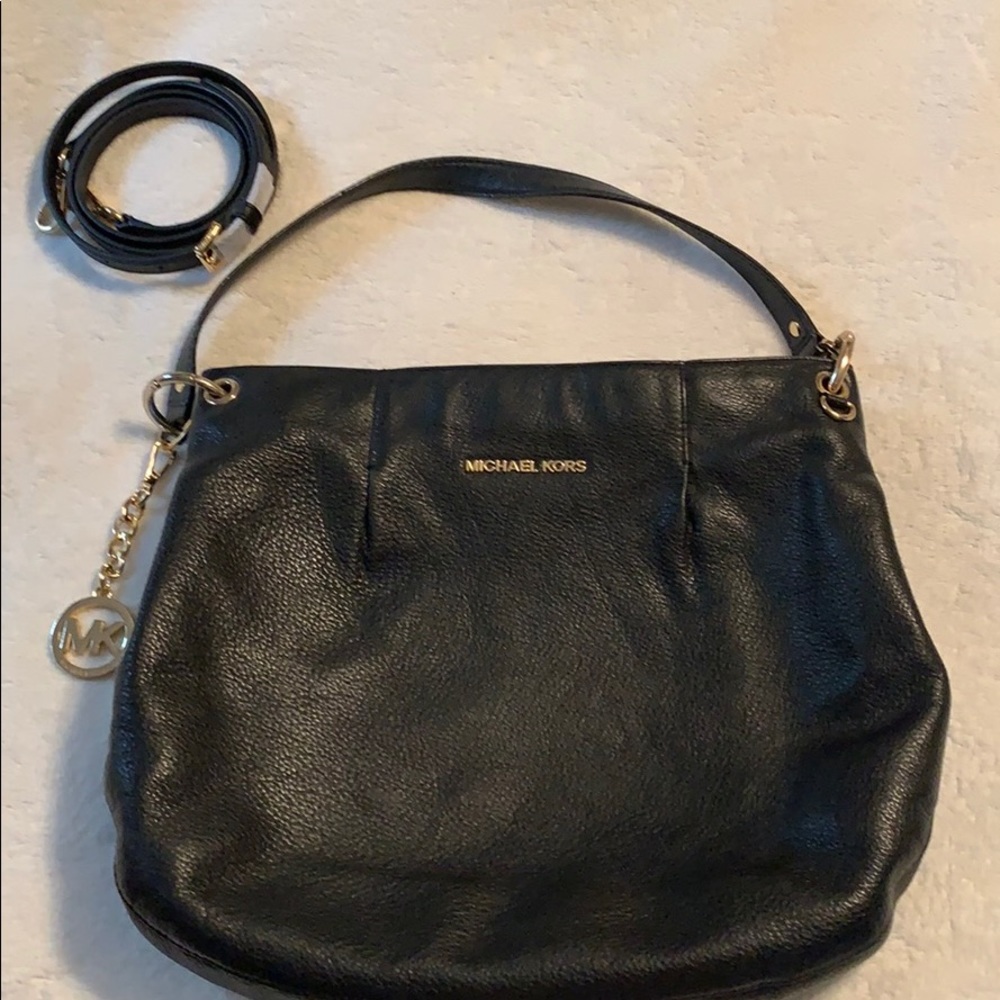 Michael Kors black leather hand bag